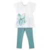 Picture of Mayoral Girls Summer Tunic & Legging Set X 2 - Cream Green