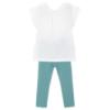 Picture of Mayoral Girls Summer Tunic & Legging Set X 2 - Cream Green