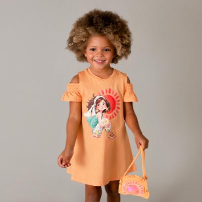 Picture of Mayoral Girls Summer Dress & Bag Set X 2 - Apricot