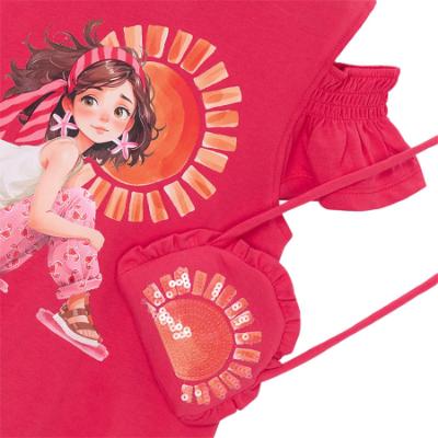 Picture of Mayoral Girls Summer Dress & Bag Set X 2 - Red