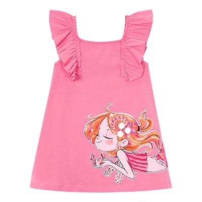 Picture of Mayoral Girls Summer Ruffle Dress With Applique - Pink