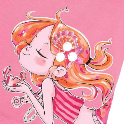 Picture of Mayoral Girls Summer Ruffle Dress With Applique - Pink