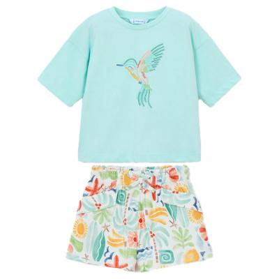 Picture of Mayoral Girls Summer Hummingbird Top & Shorts Set X 2 - Blue Multi