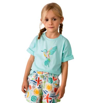 Picture of Mayoral Girls Summer Hummingbird Top & Shorts Set X 2 - Blue Multi
