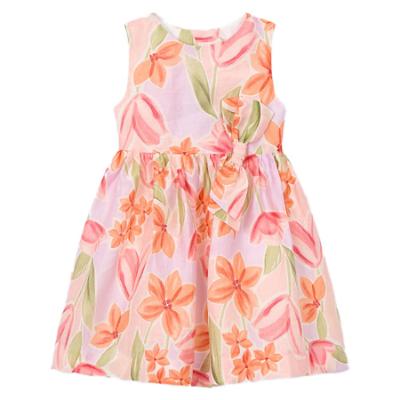 Picture of Mayoral Girls Summer Dress With Fixed Bow Front - Blossom Pink