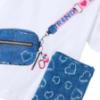 Picture of Mayoral Girls Summer Handbag Top & Flared Heart Legging Set X 2 - White Blue