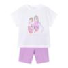 Picture of Mayoral Girls Summer Trainer Print Top & Cycling Shorts Set X 2 - White Lilac