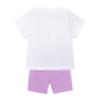 Picture of Mayoral Girls Summer Trainer Print Top & Cycling Shorts Set X 2 - White Lilac