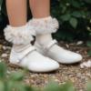 Picture of Daga Girls Twinkle Flight Ankle Socks With Tulle - White Beige
