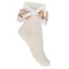 Picture of Daga Girls Twinkle Flight Ankle Socks With Bow - White Beige