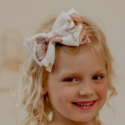 Picture of PRE ORDER Daga Girls Twinkle Flight Fabric Bow Hair Clip X 1 - White Beige