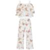 Picture of Daga Girls Twinkle Flight Ruffle Top & Wide Trousers Set X 2 - White Beige