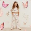 Picture of PRE ORDER Daga Girls Twinkle Flight Ruffle Top & Wide Trousers Set X 2 - White Beige