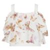 Picture of PRE ORDER Daga Girls Twinkle Flight Ruffle Top & Wide Trousers Set X 2 - White Beige
