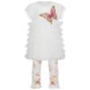 Picture of PRE ORDER Daga Girls Twinkle Flight Ruffle Tunic & Leggings Set X 2 - White Beige
