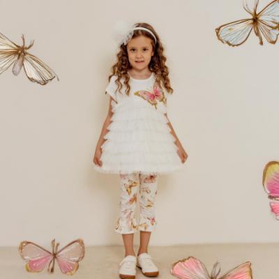 Picture of Daga Girls Twinkle Flight Ruffle Tunic & Leggings Set X 2 - White Beige