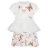 Picture of PRE ORDER Daga Girls Twinkle Flight Applique Top & Poplin Shorts Set X 2 - White Beige