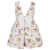 Picture of Daga Girls Twinkle Flight Print Poplin Dress  With Big Bow - White Beige