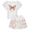 Picture of Daga Girls Twinkle Flight Applique & Tulle Top & Tulle Ruffle Skirt Set X 2 - White Beige