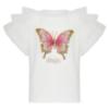 Picture of PRE ORDER Daga Girls Twinkle Flight Applique & Tulle Top & Tulle Ruffle Skirt Set X 2 - White Beige