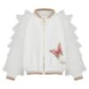 Picture of Daga Girls Twinkle Flight Jacket With Tulle Ruffle Sleeves - White Beige