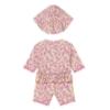 Picture of Mayoral Newborn Girls Floral Ruffle Bottom Swim Suit & Sunhat Set X 2 - Pink Multi