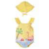 Picture of Mayoral Newborn Girls Ruffle Swim Suit & Sunhat Set X 2 - Yellow Multi