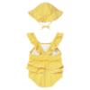 Picture of Mayoral Newborn Girls Ruffle Swim Suit & Sunhat Set X 2 - Yellow Multi