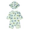 Picture of Mayoral Newborn Boys Hippo Swim Suit & Sunhat Set X 2 - Green Multi