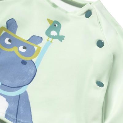 Picture of Mayoral Newborn Boys Hippo Swim Shorts Rashguard & Sunhat Set X 3 - Green Multi