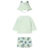 Picture of Mayoral Newborn Boys Hippo Swim Shorts Rashguard & Sunhat Set X 3 - Green Multi