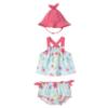 Picture of Mayoral Newborn Girls Floral Hawaii Bikini & Sunhat Set X 3 - Aqua Multi