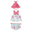 Picture of Mayoral Newborn Girls Floral Hawaii Bikini & Sunhat Set X 3 - Aqua Multi