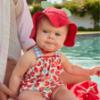Picture of Mayoral Newborn Girls Strawberry Print Bikini & Sunhat Set X 3 - Red Blue