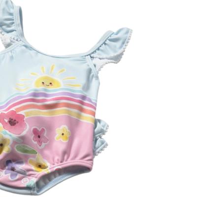 Picture of Mayoral Newborn Girls Ruffle Swim Suit & Sunhat Set X 2 - Blue Multi