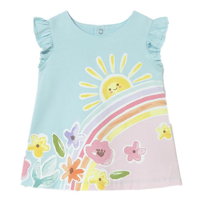 Picture of Mayoral Newborn Girls Cute Print Sundress - Blue Multi