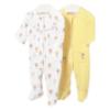 Picture of Mayoral Newborn Baby Girls Summer Set of Onesies Gift Set X 2 - Ivory Lemon Multi