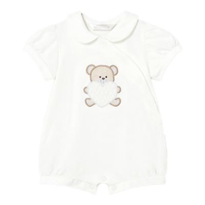 Picture of Mayoral Newborn Baby Unisex Teddy & Heart Rompers X 2 - Ivory Beige