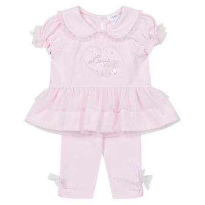 Picture of Deolinda Baby Girls Amore Puff Sleeve Tunic & Legging Set X 2 - Pink