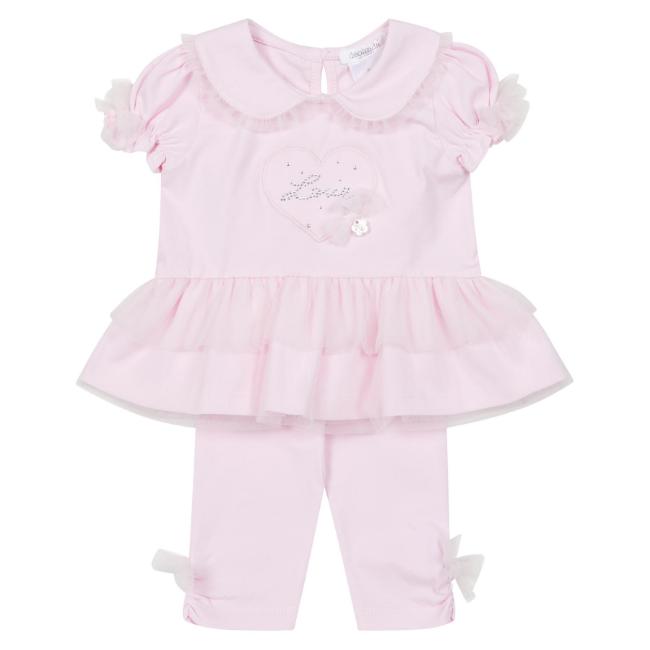 Picture of Deolinda Baby Girls Amore Puff Sleeve Tunic & Legging Set X 2 - Pink