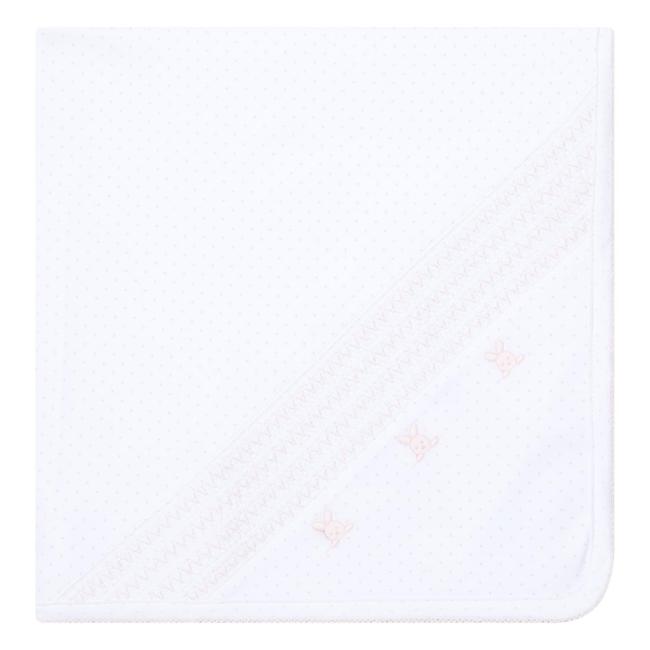 Picture of Deolinda Baby Girls Confetti Smocked Cotton Jersey Blanket - White Pink