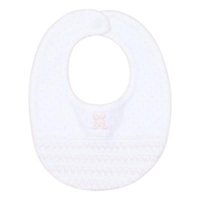 Picture of Deolinda Baby Girls Confetti Smocked Polka Bib - White Pink