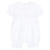 Picture of Deolinda Baby Girls Confetti Smocked Bodice Polka Romper - White Pink