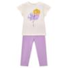 Picture of Mayoral Girls Summer Ballerina Print Top & Legging Set X 2 - Cream Lilac
