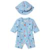 Picture of Mayoral Newborn Boys Sealife Swim Suit & Sunhat Set X 2 - Blue Multi