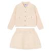 Picture of Mayoral Girls Summer Knit Jacket & Skirt Set X 2 - Cream