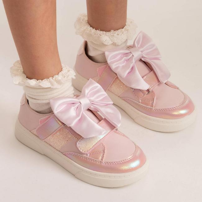 Picture of Caramelo Kids Girls Mixed Bow Trainer - Pink