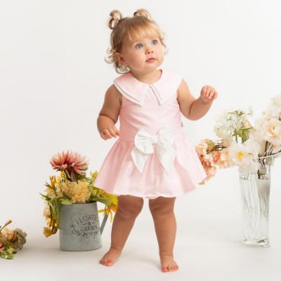 Picture of Caramelo Kids Baby Girls Summer Sailor Collar Skirted Jam Pant Set X 2 - Pink Ivory