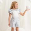 Picture of Caramelo Kids Girls Summer Occasion Bow Top Pleated Shorts Set X 2 - Blue Ivory