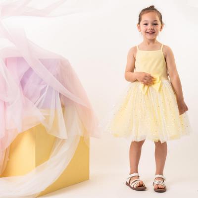 Picture of Caramelo Kids Girls Summer Occasion Strappy Party Dress - Lemon